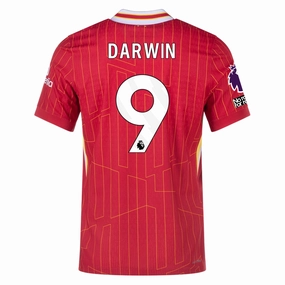 Nike Liverpool Match Authentic Darwin Nunez Home Jersey w/ EPL   No Room For Racism Patches 24/25 (Gym Red/Chrome Yellow) (Copy)
