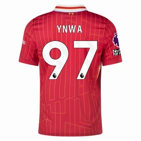 Nike Liverpool YNWA Home Jersey w/ EPL   No Room For Racism Patches 24/25 (Gym Red/Chrome Yellow)