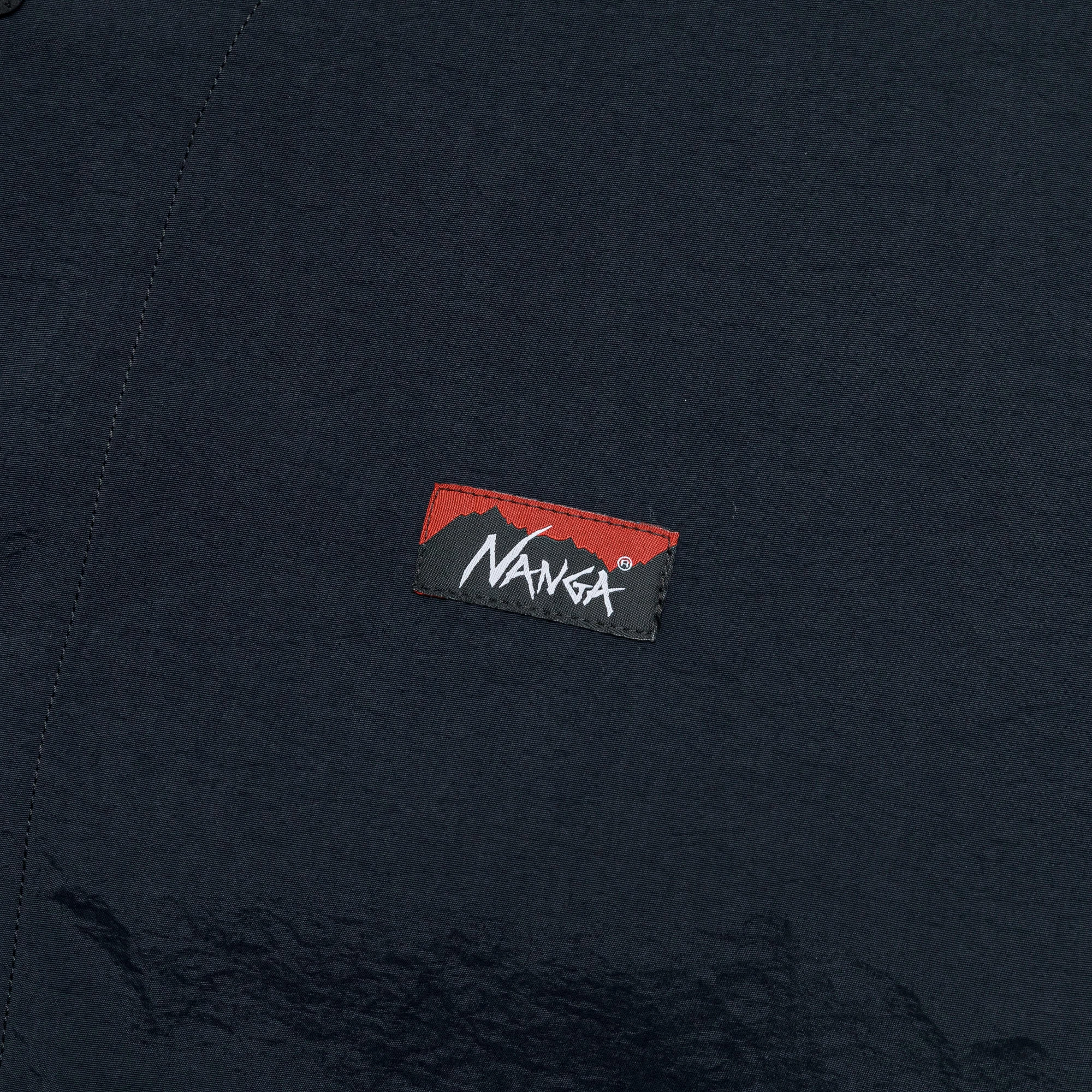 Nylon Tusser No Collar Jacket - Black