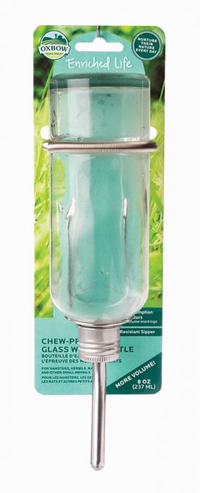 Oxbow Enriched Life Chew Proof Glass Water Bottle