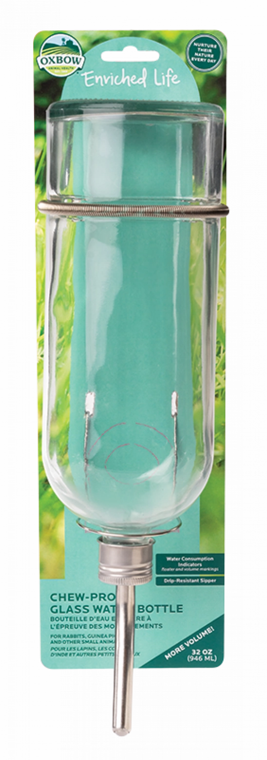 Oxbow Enriched Life Chew Proof Glass Water Bottle