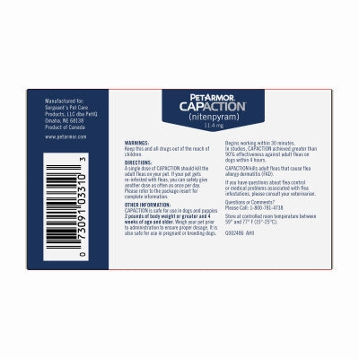 PetArmor CapAction Flea Treatment Tablets for Dogs 2-25LB, 6CT