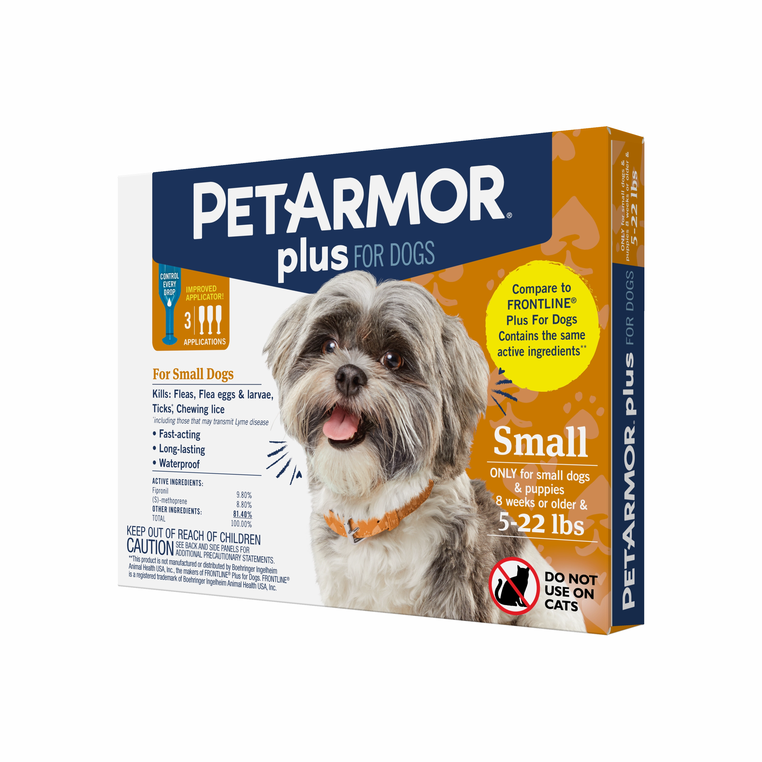 PetArmor Plus Flea & Tick Topical Dog 5-22LB 3CT