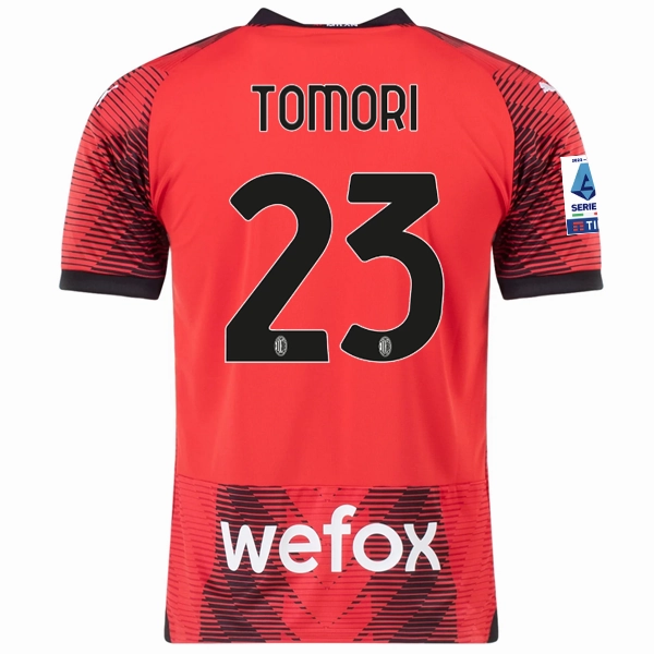 Puma AC Milan Fikayo Tomori Home Jersey w/ Serie A Patch 23/24 (Puma Red/Black)