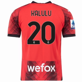 Puma AC Milan Pierre Kalulu Home Jersey w/ Serie A Patch 23/24 (Puma Red/Black)