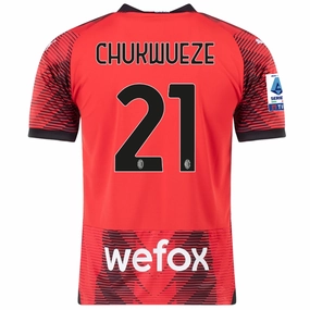 Puma AC Milan Samuel Chukwueze Home Jersey w/ Serie A Patch 23/24 (Puma Red/Black)