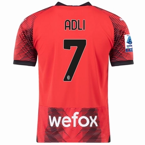 Puma AC Milan Yacine Adli Home Jersey w/ Serie A Patch 23/24 (Puma Red/Black)