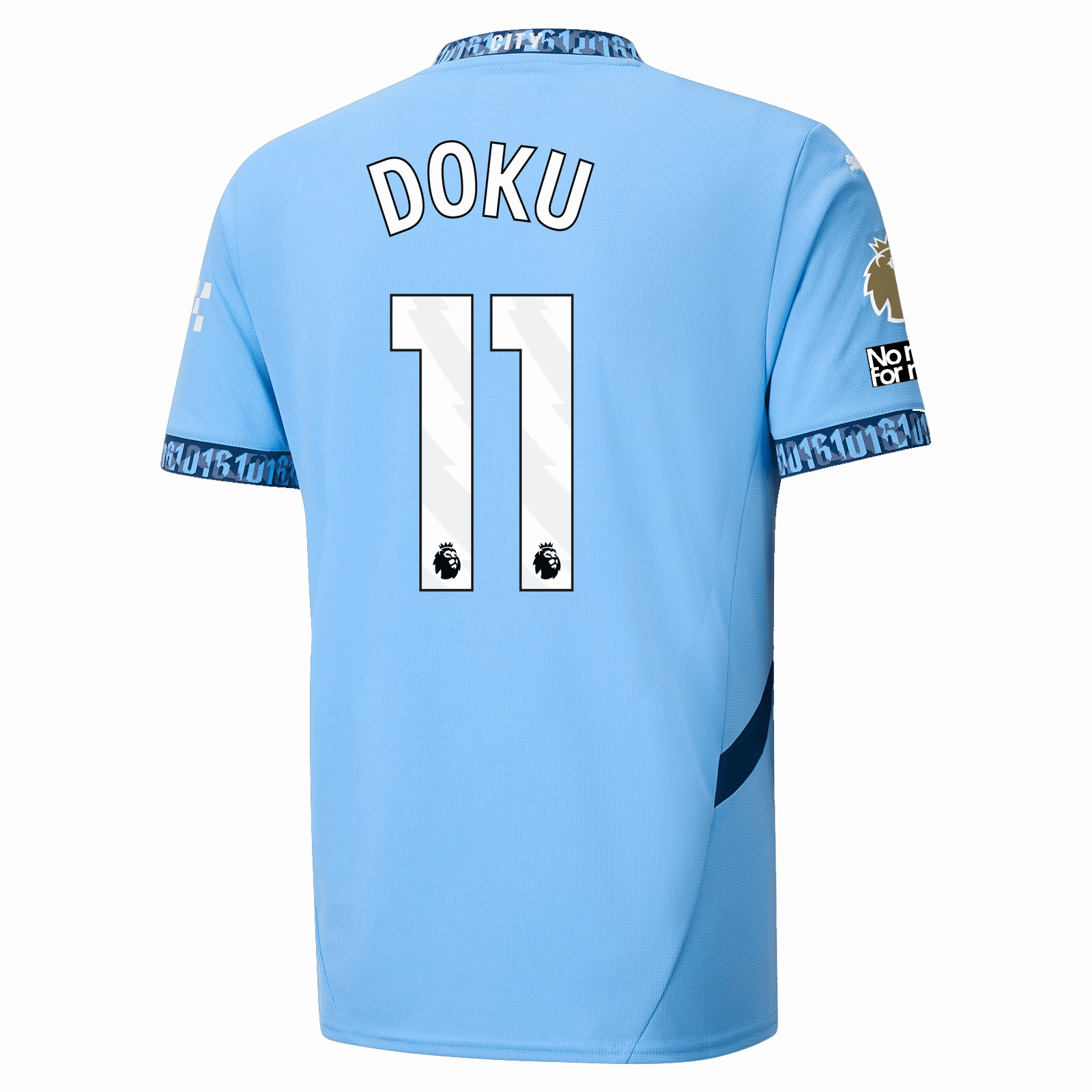 Puma Manchester City Jérémy Doku Home Jersey w/ EPL   No Room For Racism   Club World Cup Patches 24/25 (Team Light Blue/Marine Blue)