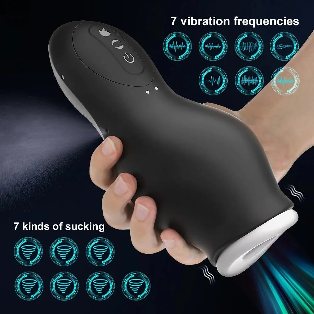 Quusvik Automatic Masturbator Cup - Male Glans Vibration Massager Toy