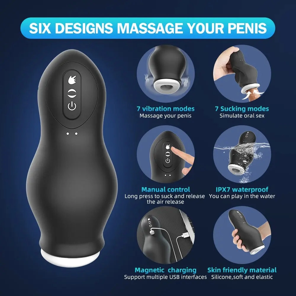 Quusvik Automatic Masturbator Cup - Male Glans Vibration Massager Toy