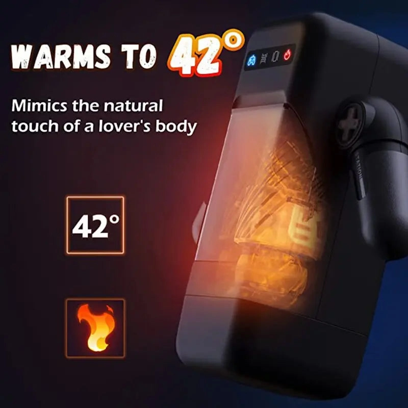 Quusvik-Game Cup-Thrust Vibration Masturbator with Heating Function