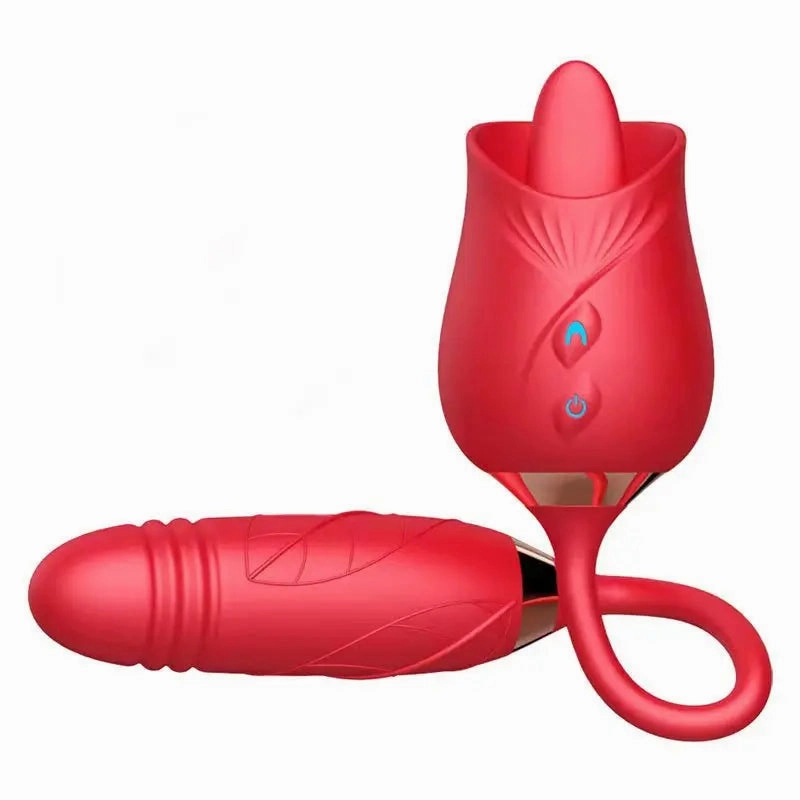 Quusvik Rose Vibrator with Suction & Clitoris Stimulator - Tongue Licking Feature