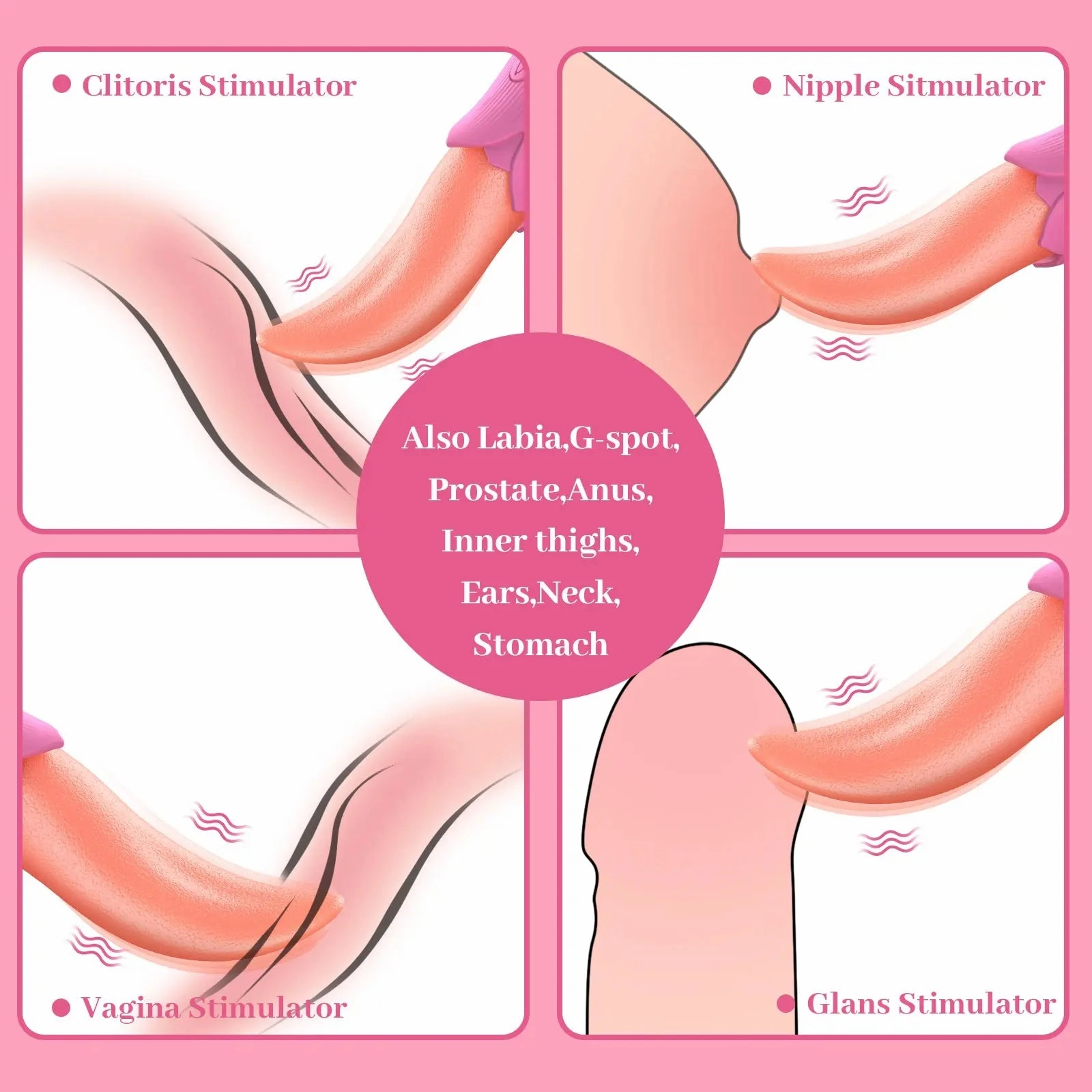 Quusvik Tongue Vibrator for Women - Clitoral, Nipple & Anal Stimulation Toy