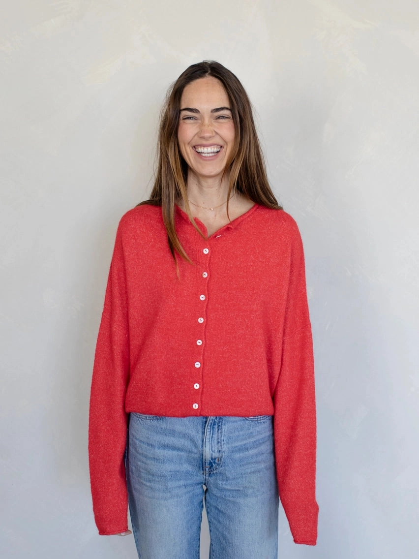 RED PIPER CARDIGAN