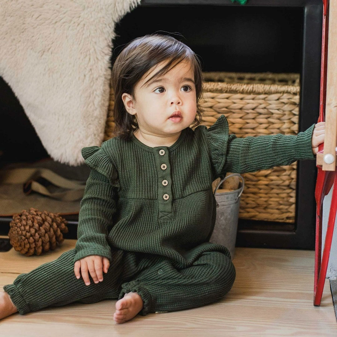 Ruffle Thermal Jumpsuit - Dark Jade