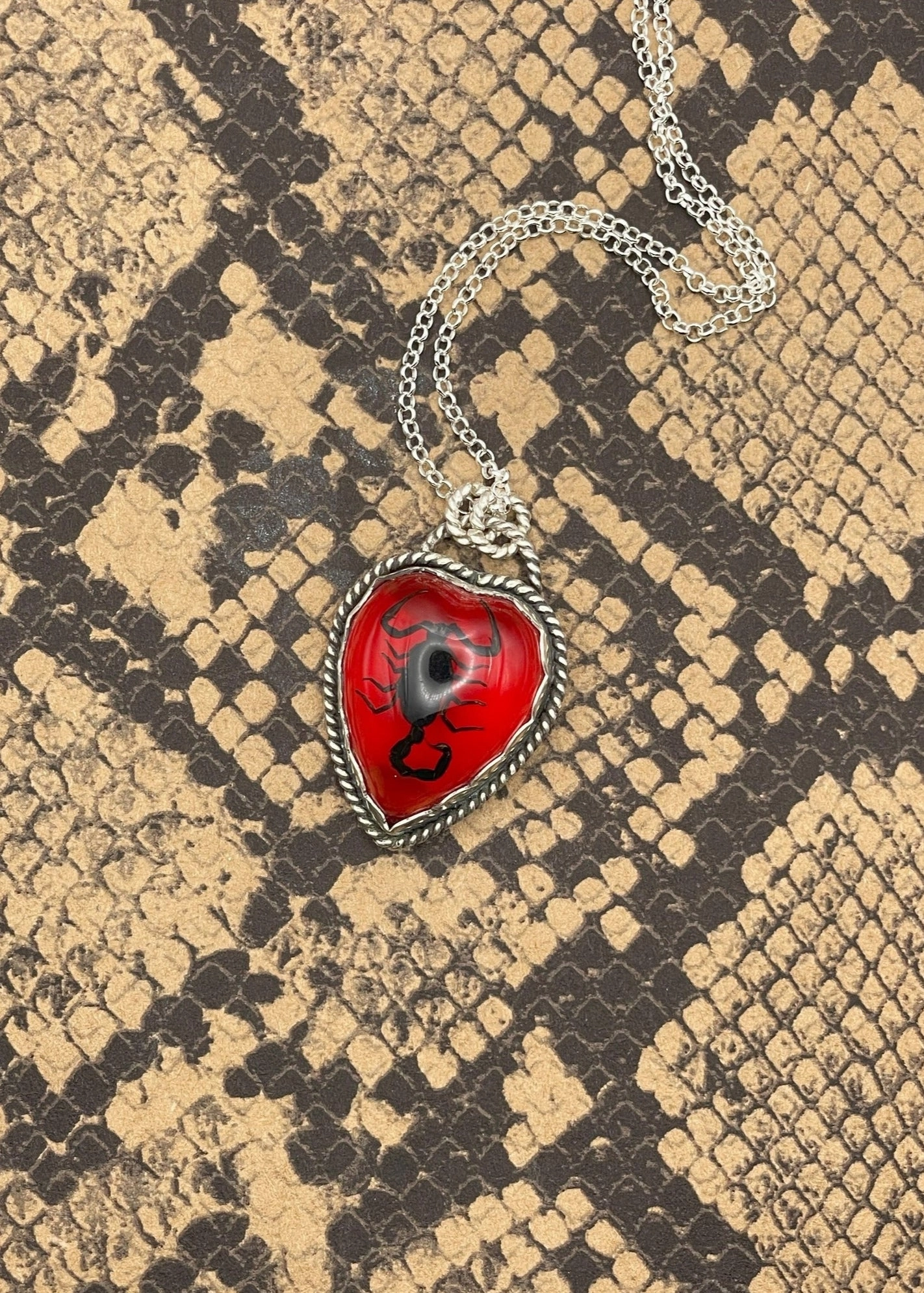 Scorpion Heart Pendant Necklace