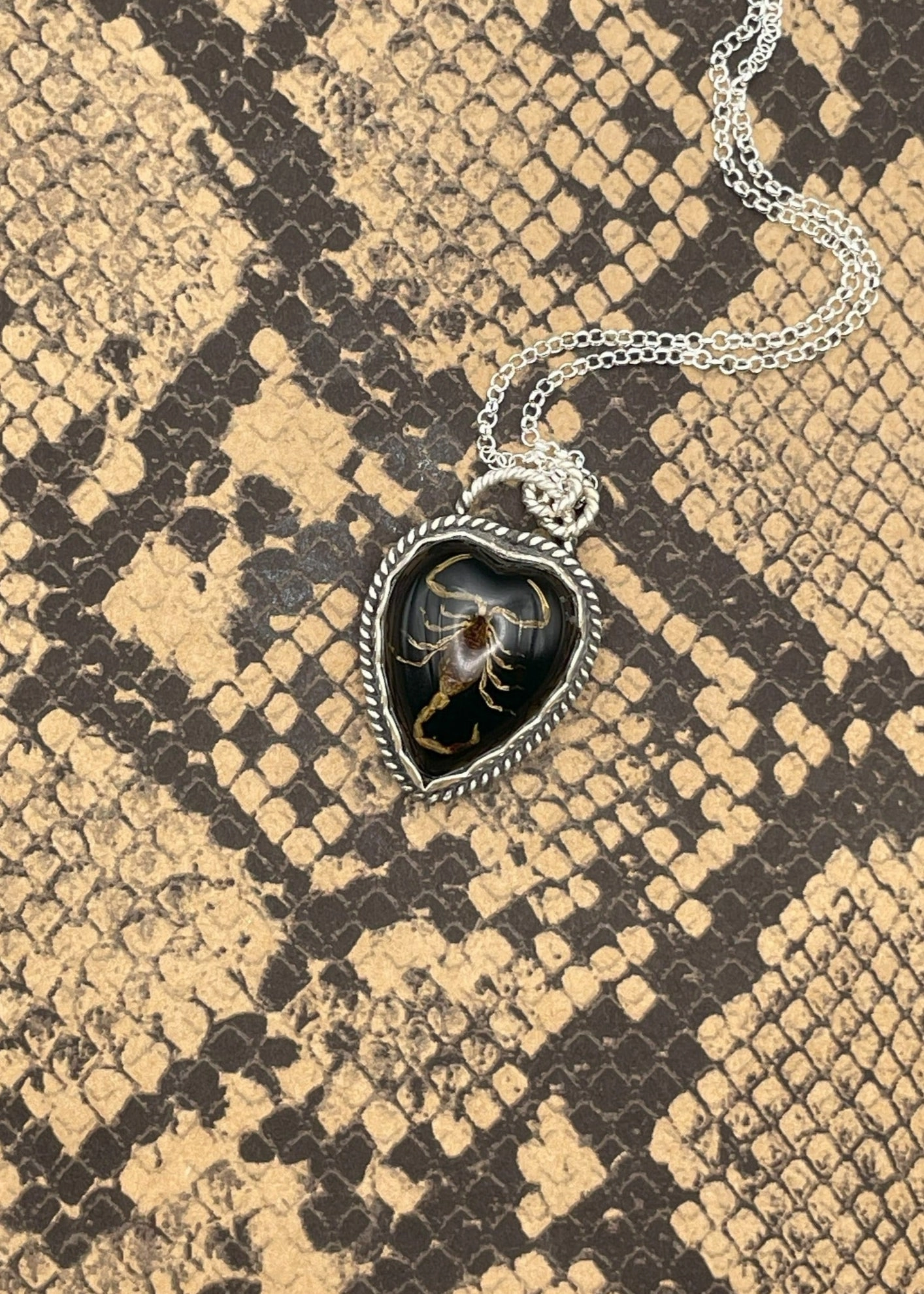 Scorpion Heart Pendant Necklace