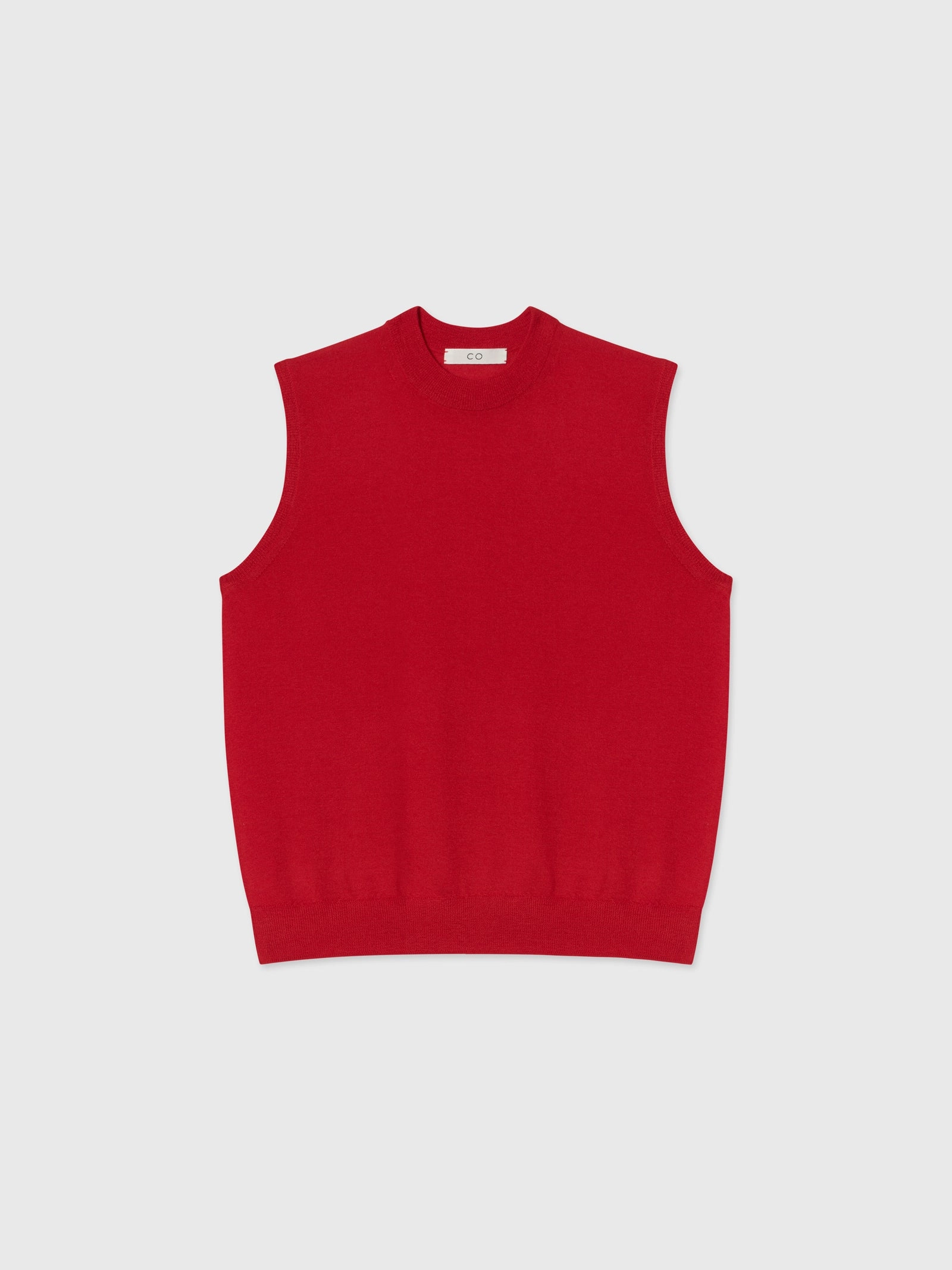 Shell Tank in Fine Cashmere - Red