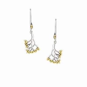 Silver and 18k Gold Tree of Life Hook Earrings Small