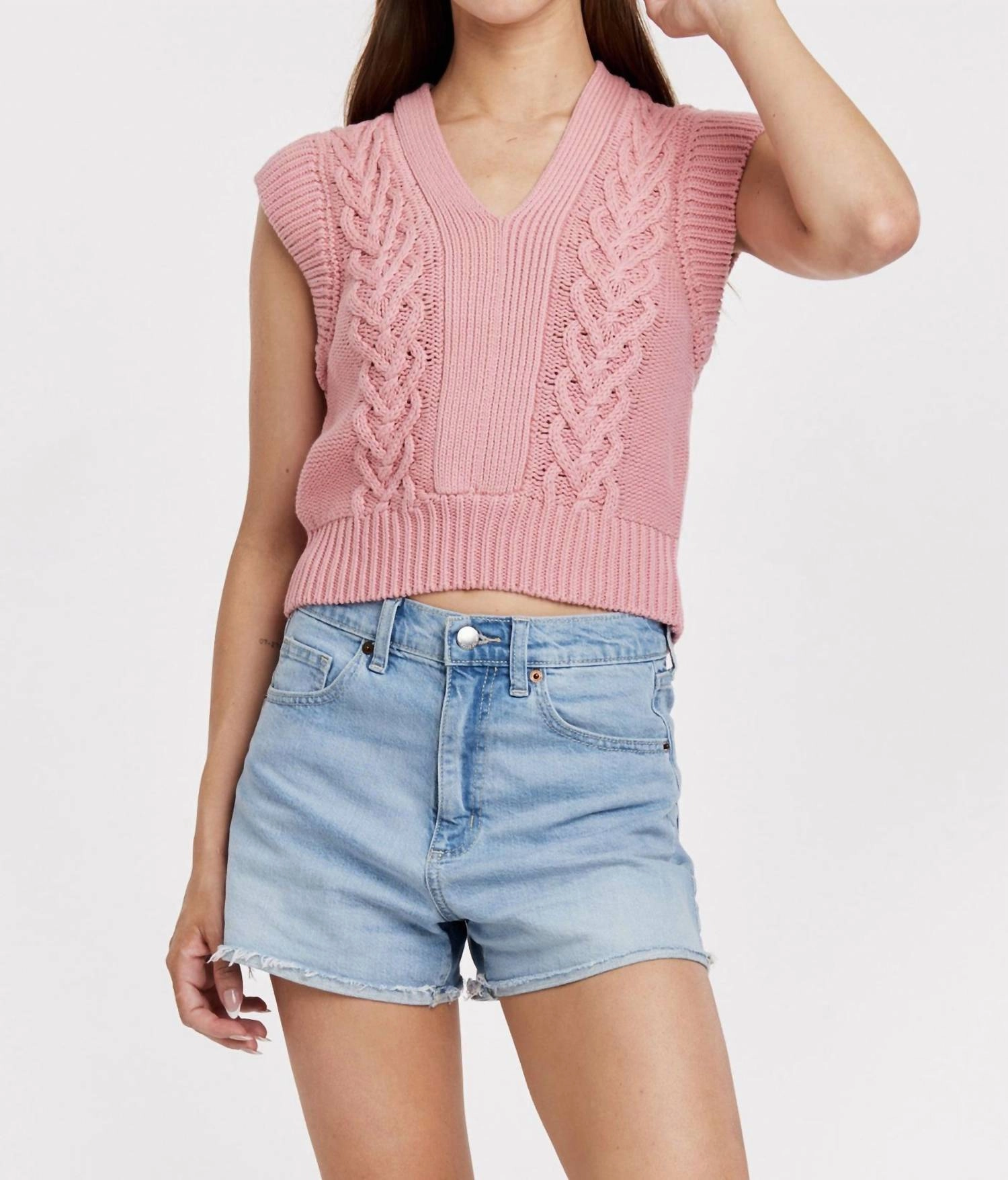 Soft Cherry Emberly Vest In Red