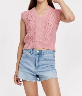 Soft Cherry Emberly Vest In Red