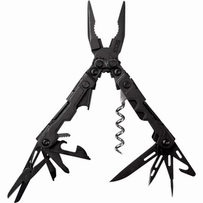 SOG Mini Multi-Tool - PowerLitre Black Stainless Steel with 17 Tools | PL1002-CP
