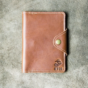 The Officially Licensed Marine Corps Logbook Fine Leather Field Notes Moleskine Wallet Pocketbook Cover