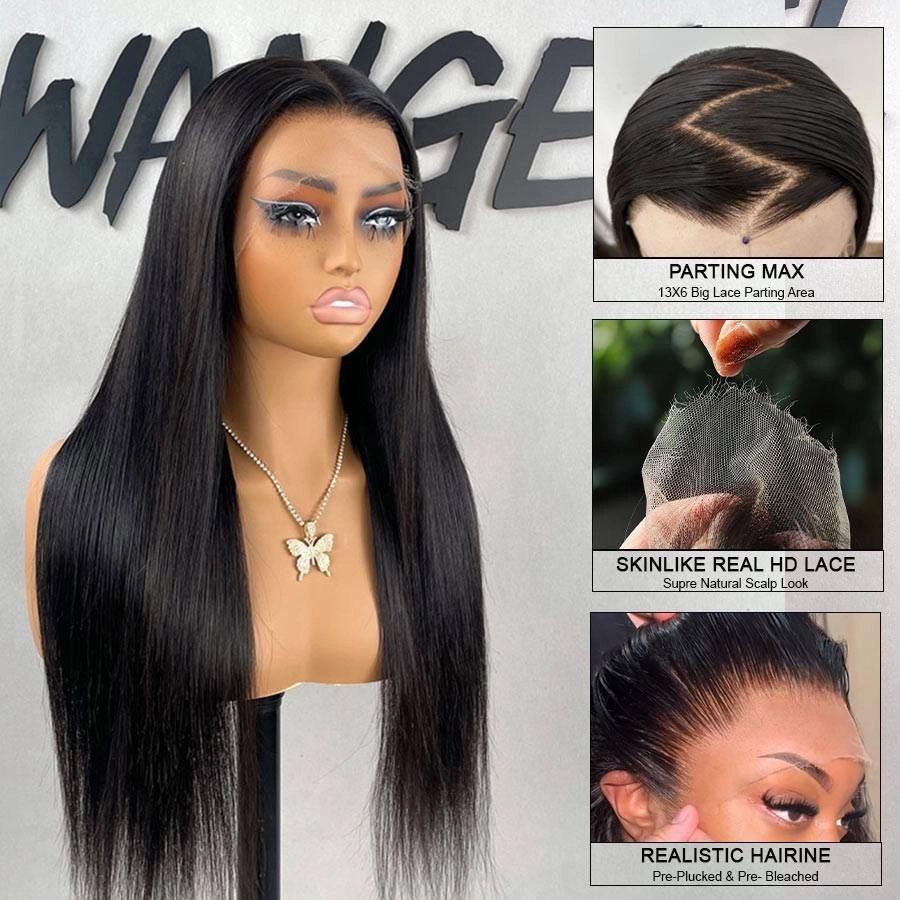 UK Shipping | WOWANGEL 13X6 Skinlike Real HD Lace Front Wigs Straight