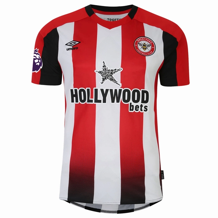 Umbro Brentford Ethan Pinnock Home Jersey w/ EPL Patch 24/25 (Red/White)