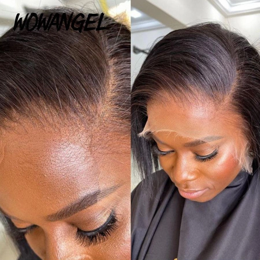 WOWANGEL 6X6/ 7X7 HD Lace Straight Bob 13X4 Lace Frontal Bob Wig