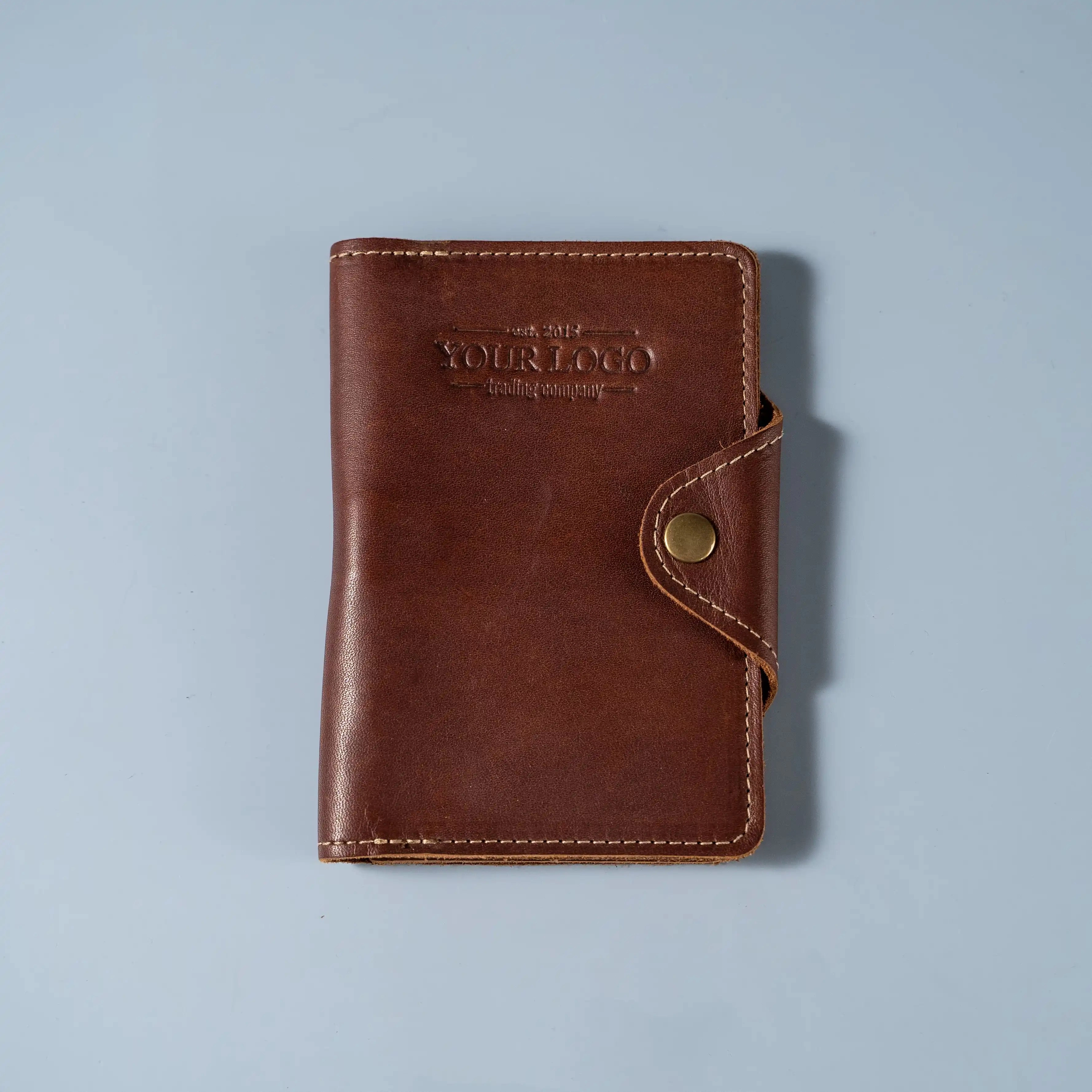 Your Logo   Our Leather - The Logbook Fine Leather Field Notes Moleskine Wallet Pocketbook Cover - Custom Logo and Corporate Gifitng