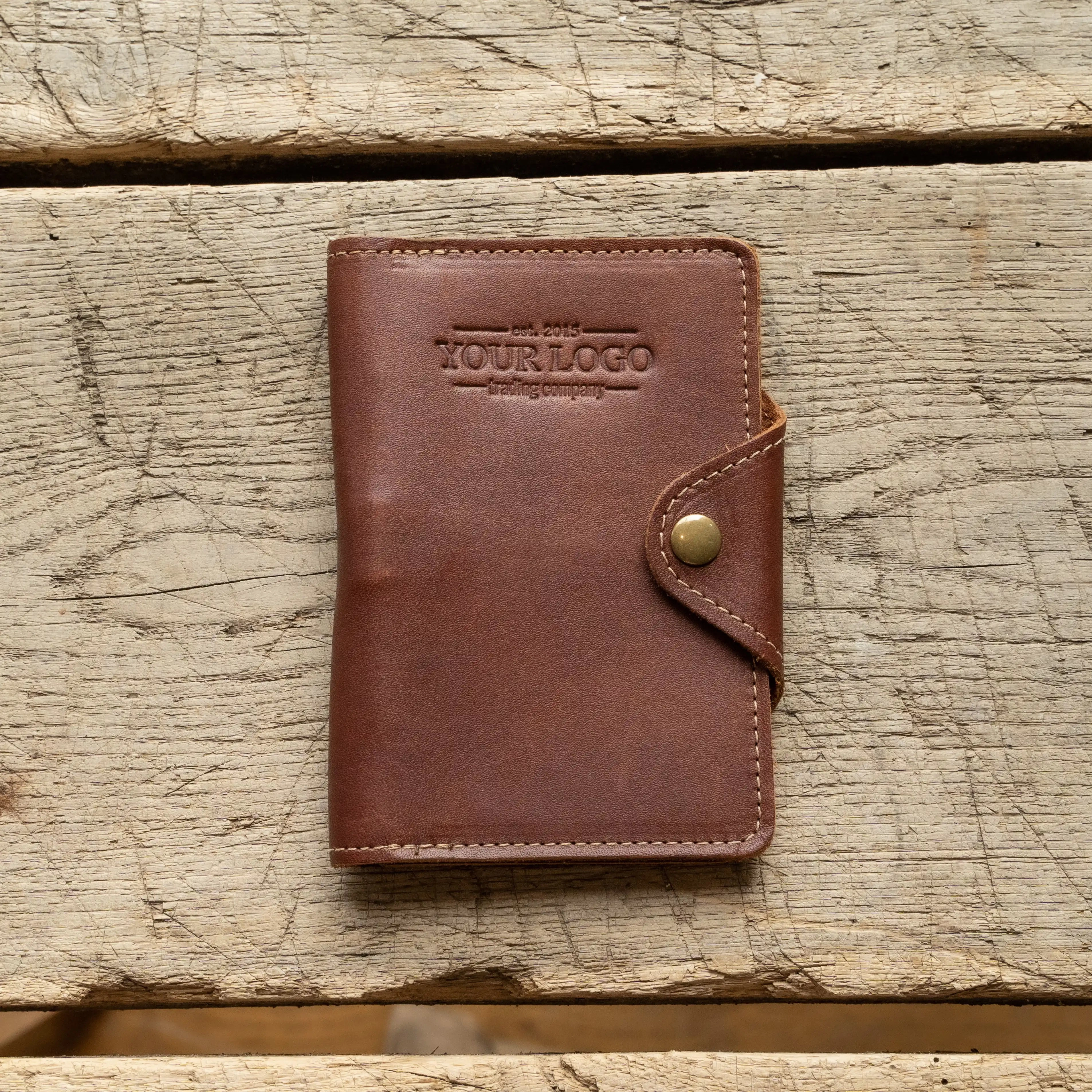 Your Logo   Our Leather - The Logbook Fine Leather Field Notes Moleskine Wallet Pocketbook Cover - Custom Logo and Corporate Gifitng