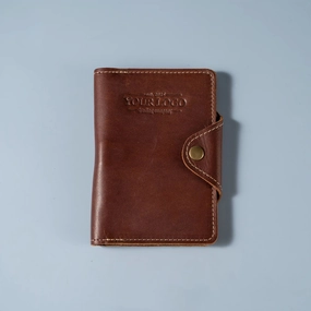Your Logo   Our Leather - The Logbook Fine Leather Field Notes Moleskine Wallet Pocketbook Cover - Custom Logo and Corporate Gifitng