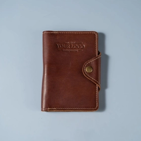Your Logo   Our Leather - The Logbook Fine Leather Field Notes Moleskine Wallet Pocketbook Cover - Custom Logo and Corporate Gifitng